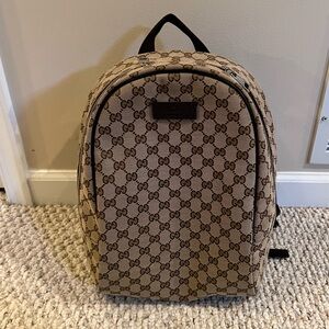 Gucci Beige GG Supreme Canvas Backpack